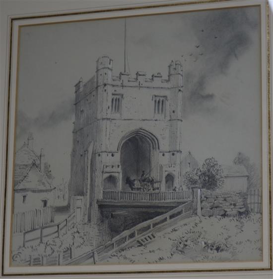 Attributed to Charles W. Fothergill (1838-1903) The Gateway, Kings Lynn, Norfolk 24 x 25cm